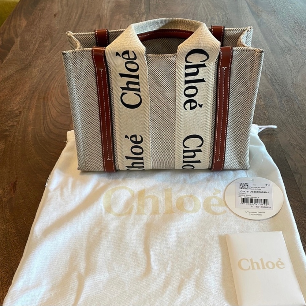 Chloe Woody Small Eco Linen Tote Bag 🤎